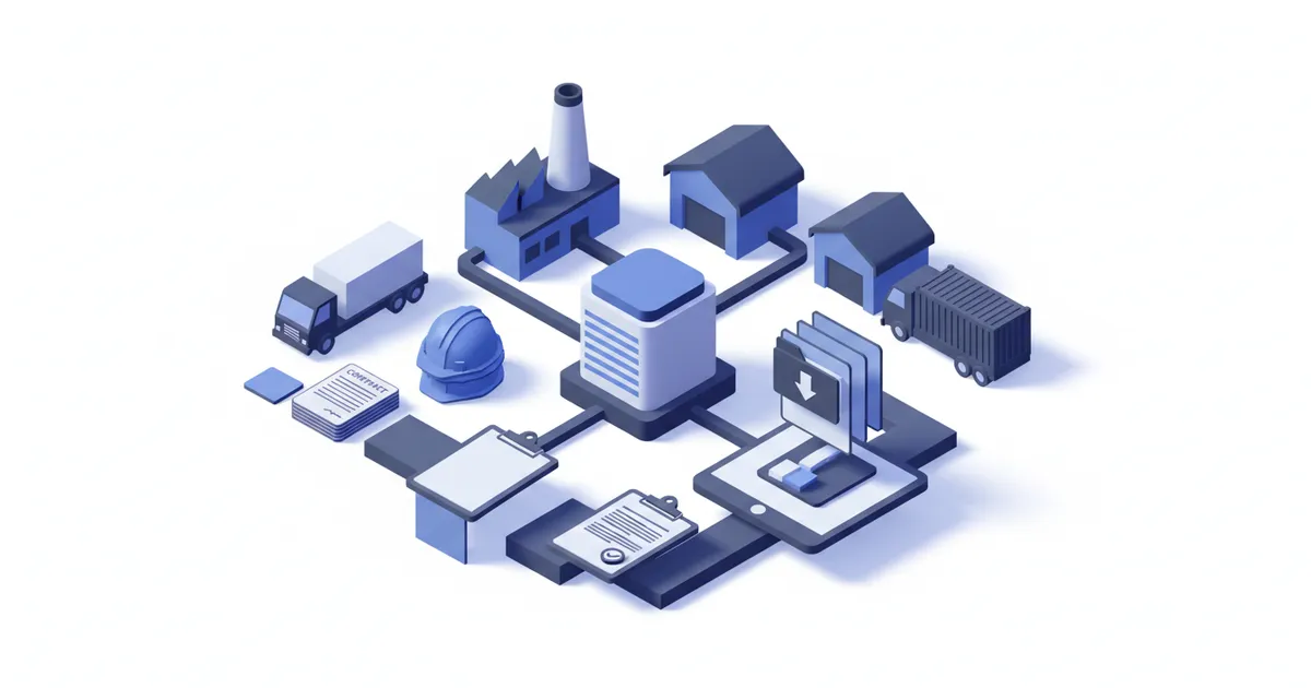 Illustration for Auftragnehmer-Compliance-Software im Bauwesen: Nachunternehmer-Dokumentenmanagement — Branche