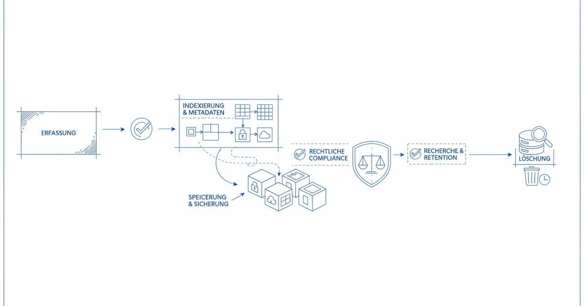 Illustration for Elektronische Archivierung: Rechtliche Anforderungen, Best Practices und Tools — Leitfaden