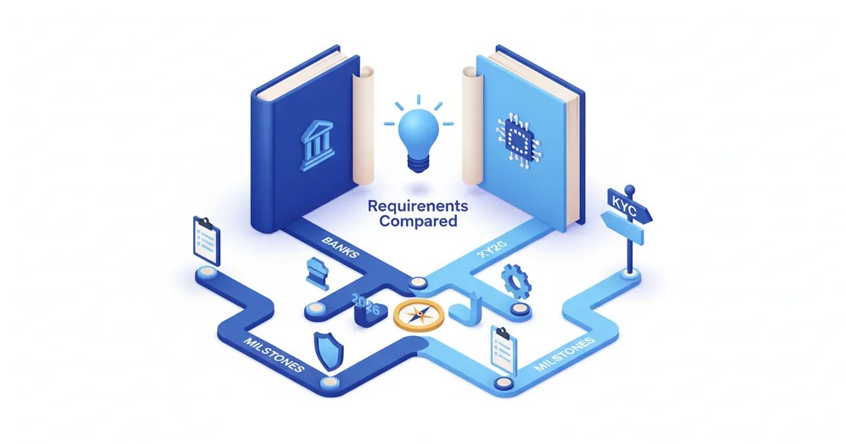 Illustration for KYC Banks vs Fintechs: Requirements Compared in 2026 โ Guide