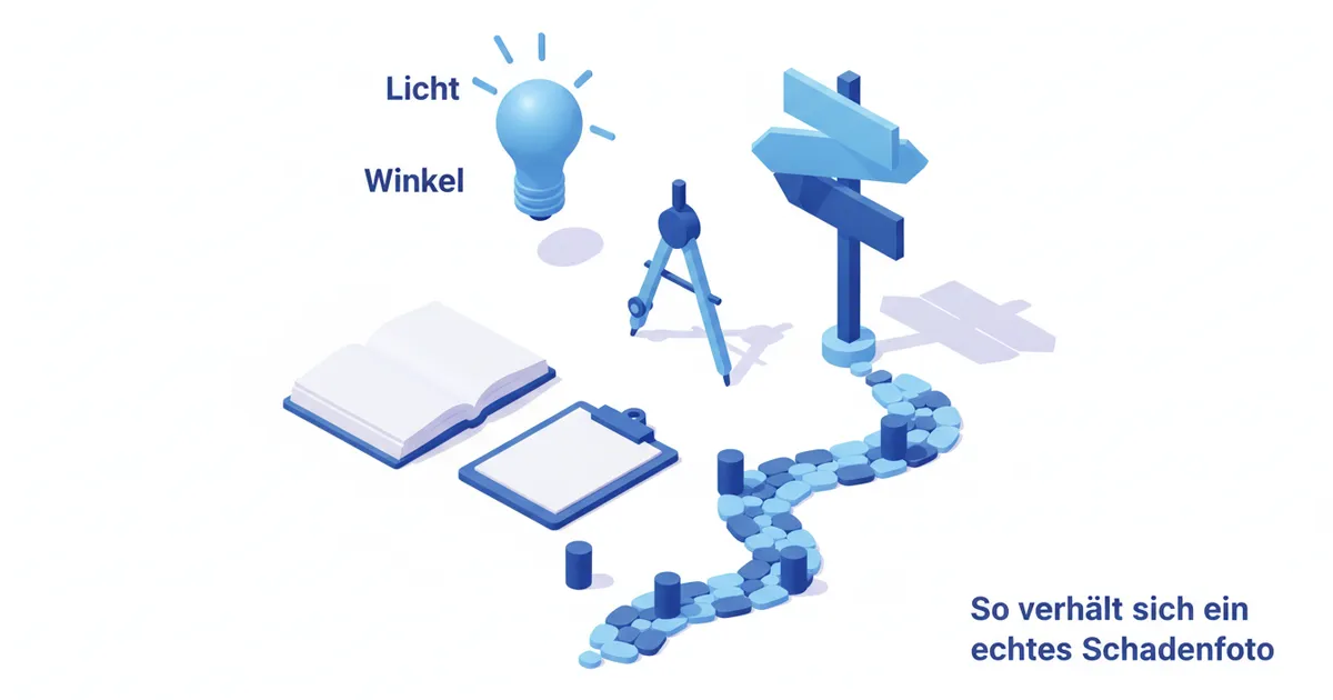 Illustration for Licht, Winkel, Bildausschnitt: So verhält sich ein echtes Schadenfoto — Leitfaden